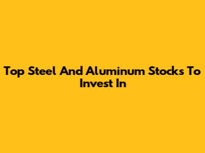 Top Steel And Aluminum Stocks To Invest In