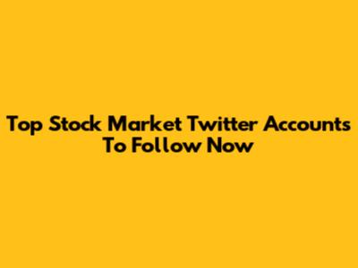 Top Stock Market Twitter Accounts To Follow Now