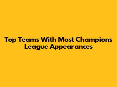 Top Teams With Most Champions League Appearances