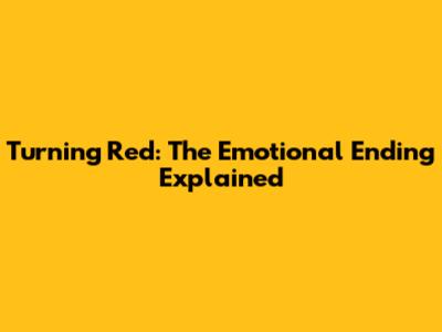 Turning Red: The Emotional Ending Explained