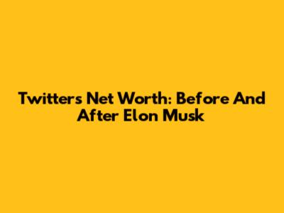 Twitter's Net Worth: Before And After Elon Musk