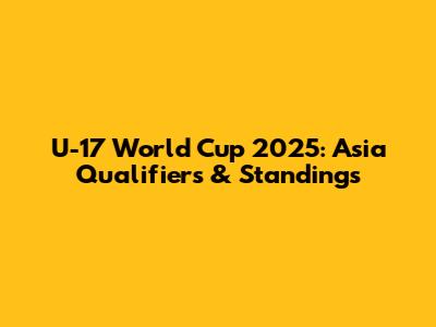 U-17 World Cup 2025: Asia Qualifiers & Standings