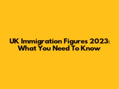 UK Immigration Figures 2023: What You Need To Know
