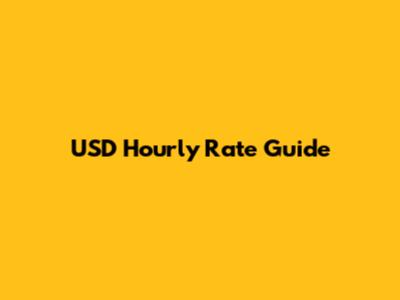 USD Hourly Rate Guide