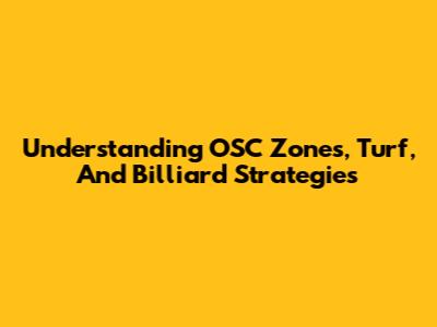 Understanding OSC Zones, Turf, And Billiard Strategies