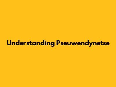 Understanding Pseuwendynetse