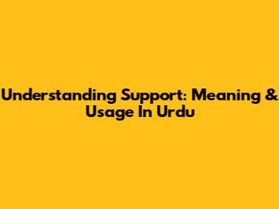 Understanding Support: Meaning & Usage In Urdu