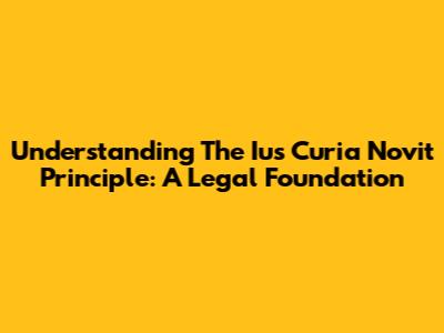 Understanding The Ius Curia Novit Principle: A Legal Foundation