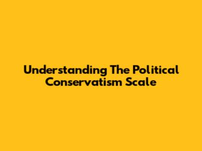 Understanding The Political Conservatism Scale