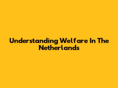 Understanding Welfare In The Netherlands