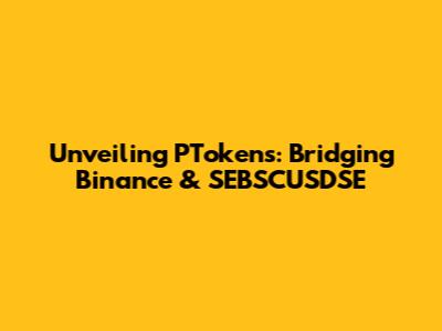 Unveiling PTokens: Bridging Binance & SEBSCUSDSE