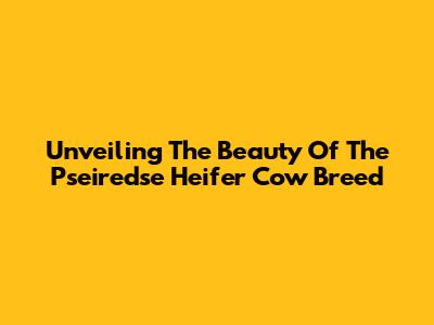 Unveiling The Beauty Of The Pseiredse Heifer Cow Breed
