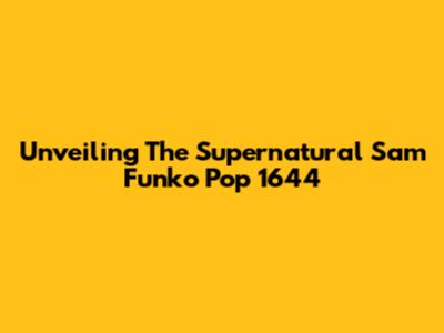Unveiling The Supernatural Sam Funko Pop 1644