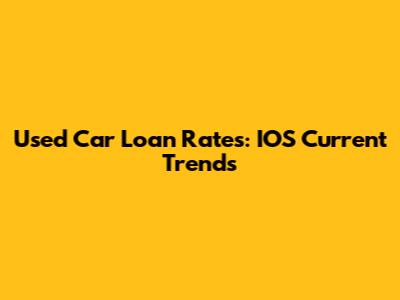 Used Car Loan Rates: IOS Current Trends