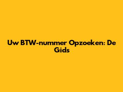 Uw BTW-nummer Opzoeken: De Gids