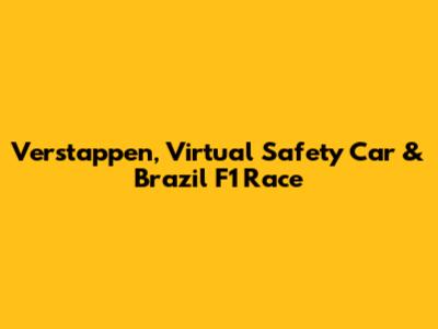 Verstappen, Virtual Safety Car & Brazil F1 Race