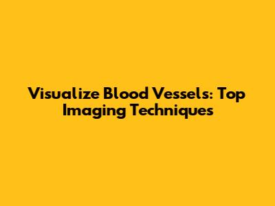 Visualize Blood Vessels: Top Imaging Techniques