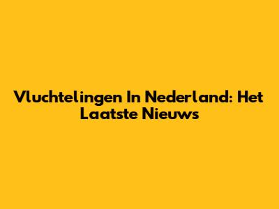 Vluchtelingen In Nederland: Het Laatste Nieuws