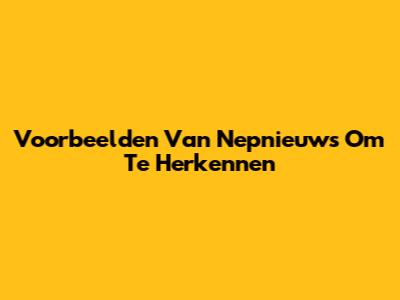 Voorbeelden Van Nepnieuws Om Te Herkennen