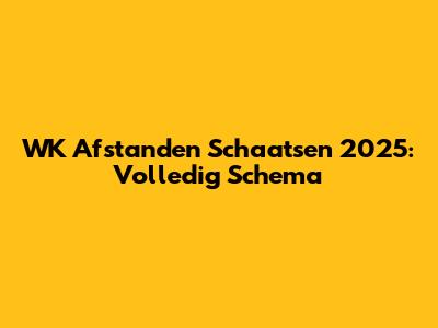 WK Afstanden Schaatsen 2025: Volledig Schema