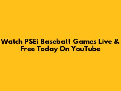 Watch PSEi Baseball Games Live & Free Today On YouTube
