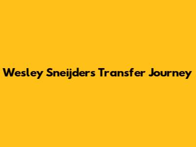 Wesley Sneijder's Transfer Journey