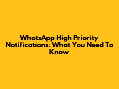 WhatsApp High Priority Notifications: What You Need To Know