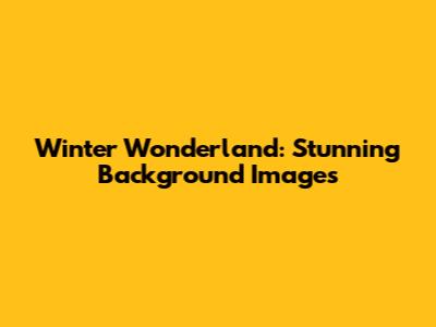 Winter Wonderland: Stunning Background Images