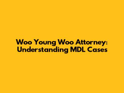 Woo Young Woo Attorney: Understanding MDL Cases
