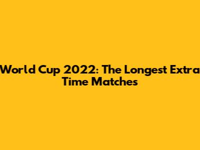 World Cup 2022: The Longest Extra Time Matches