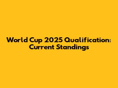World Cup 2025 Qualification: Current Standings