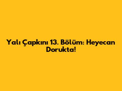 Yalı Çapkını 13. Bölüm: Heyecan Dorukta!