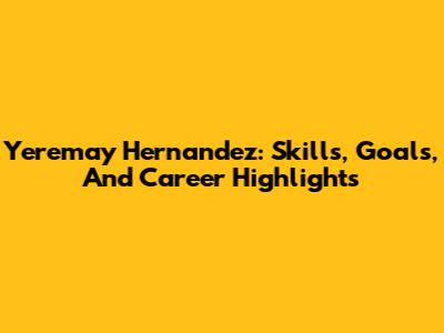Yeremay Hernandez: Skills, Goals, And Career Highlights