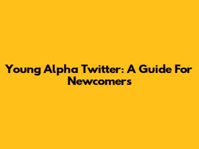 Young Alpha Twitter: A Guide For Newcomers