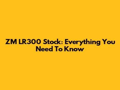 ZM LR300 Stock: Everything You Need To Know