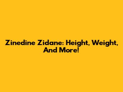 Zinedine Zidane: Height, Weight, And More!