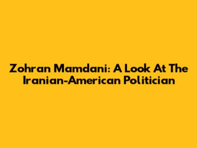 Zohran Mamdani: A Look At The Iranian-American Politician